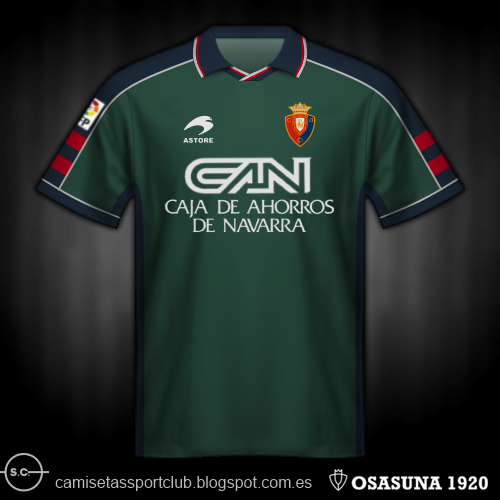 Camisetas de Osasuna de 1990 a 2000  