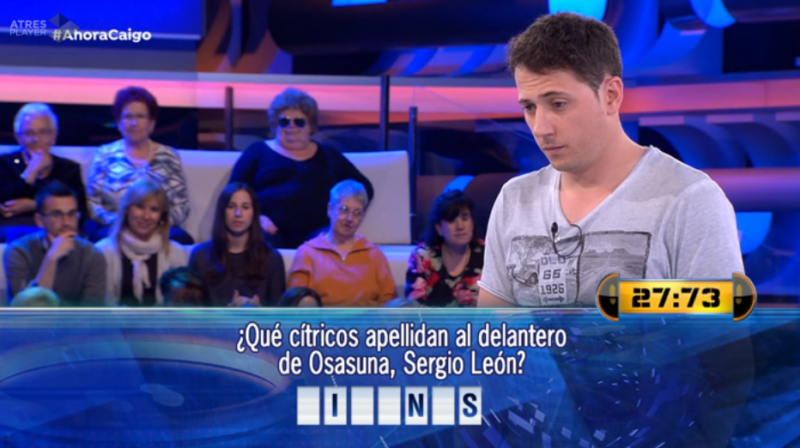 El segundo apellido de Sergio León se convierte en pregunta del programa 'Ahora Caigo'  
