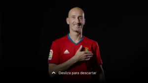 Javi Eseverri, con la camiseta de Osasuna  