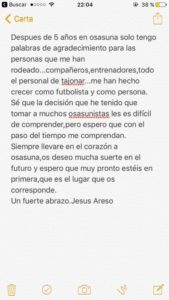 Carta de Jesús Areso  