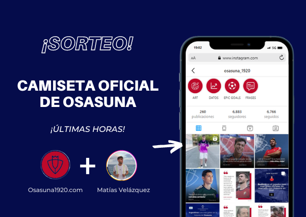 Últimas horas para participar en el sorteo de la camiseta oficial de Osasuna  