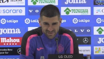 El rifirrafe entre un jugador del Getafe y la afición rojilla en la banda de El Sadar  